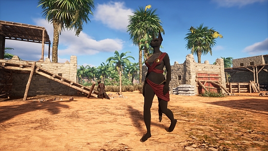 A grateful Scribe wanders around the saved village.