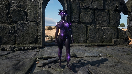 Standing around in the ruins.